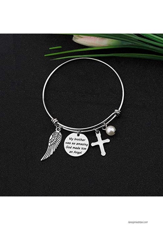 CYTING Brother Memorial Bracelet My Brother Was So Amazing God Made Him An Angel In Memory Of Brother Remembrance Jewelry Loss Of Brother Sympathy Gift