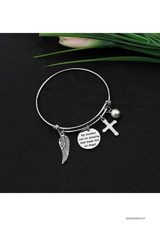 CYTING Brother Memorial Bracelet My Brother Was So Amazing God Made Him An Angel In Memory Of Brother Remembrance Jewelry Loss Of Brother Sympathy Gift