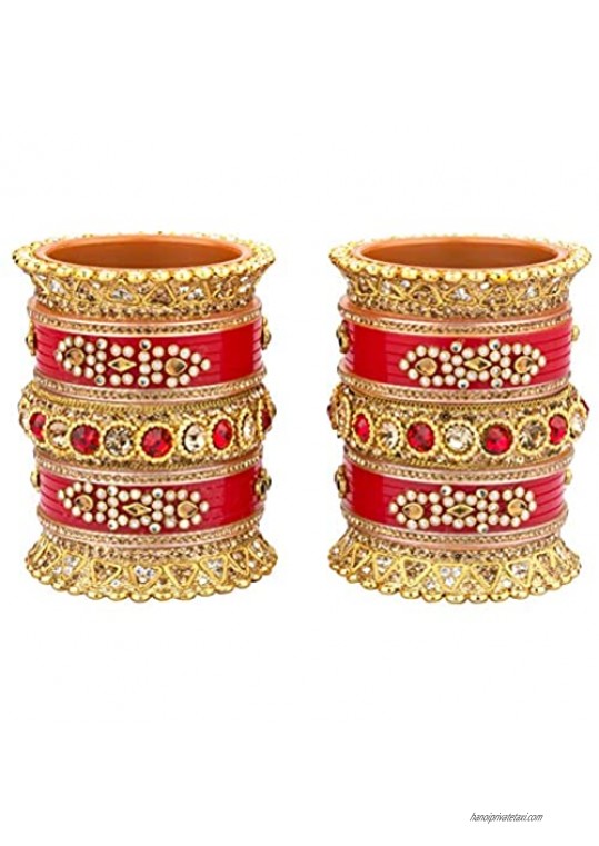 Efulgenz Indian Bollywood Wedding Rhinestone Crystal Pearl Kundan Handmade Bracelet Bridal Bangle Set Jewelry