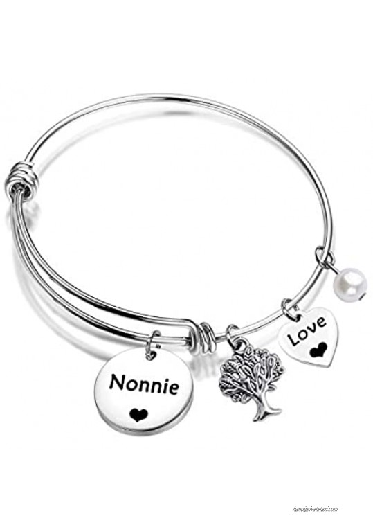 ENSIANTH Nonnie Bracelet Best Nonna Eve Nonnie Adjustable Bangle Jewelry Gift Grandma Jewelry Gift