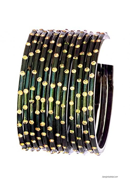 JD'Z COLLECTION Indian Bollywood Jewelry Bangles Set Ethnic Glass Wedding Bracelets Bangles 12pc