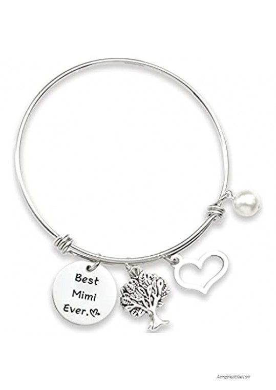 Kivosliviz Mimi Gifts Bracelet for Women Best Mimi Ever Bangle Jewelry Ornament Gift for Mimi Charm Bracelets Mimi Bracelet