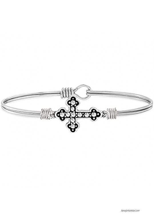 Luca + Danni | Crystal Cross Bangle Bracelet For Women Made in USA