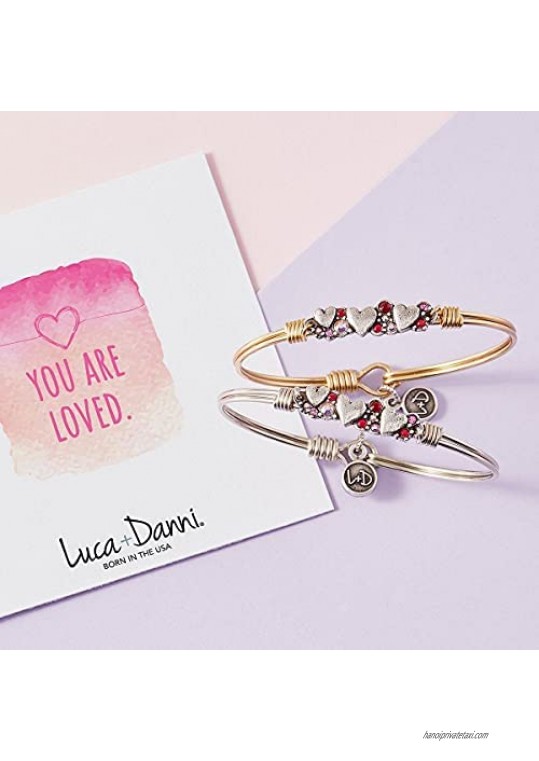Luca + Danni | Heart Medley Bangle Bracelet in Scarlet For Women Made in USA