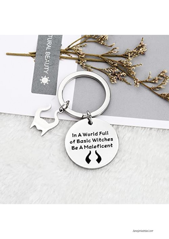 MYOSPARK Villains Gifts Sleeping Princess Evil Queen Jewelry Movie Fans Gifts In a Word Full Of Basic Witches Be a Maleficient Keychain