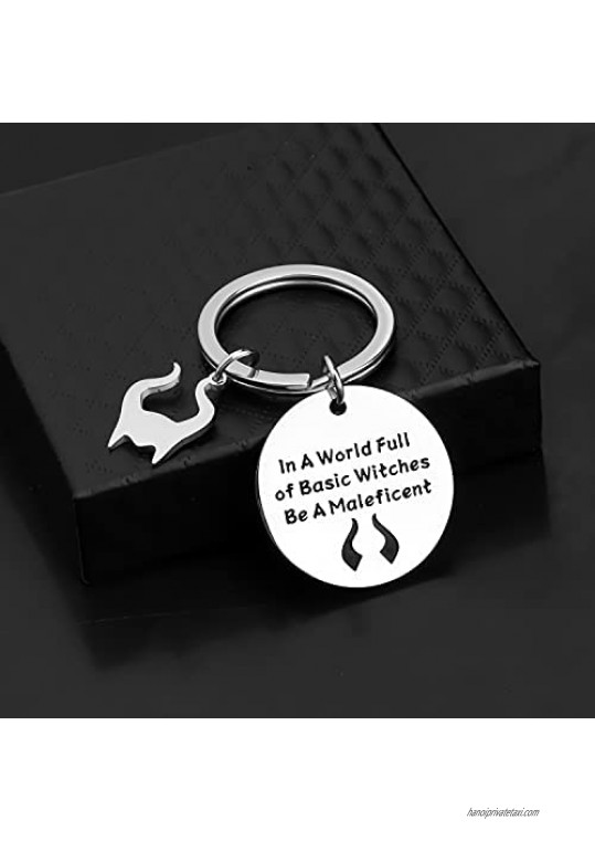 MYOSPARK Villains Gifts Sleeping Princess Evil Queen Jewelry Movie Fans Gifts In a Word Full Of Basic Witches Be a Maleficient Keychain