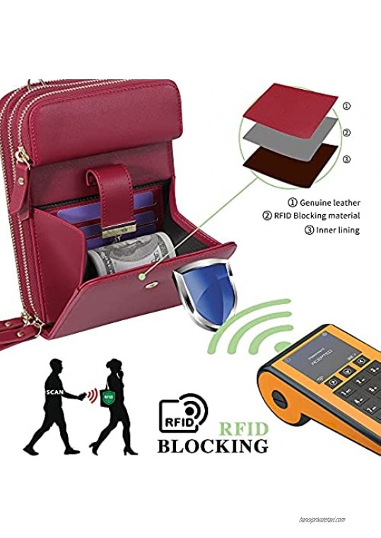 Crossbody Bags Wallet for Women with RFID Blocking and Enough to Fit Most Smartphones