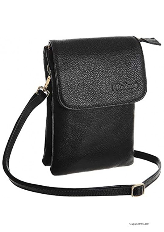 MINICAT Yah Leather Small Crossbody Bags Multi-Pockets Cell Phone Purse Wallet for Women