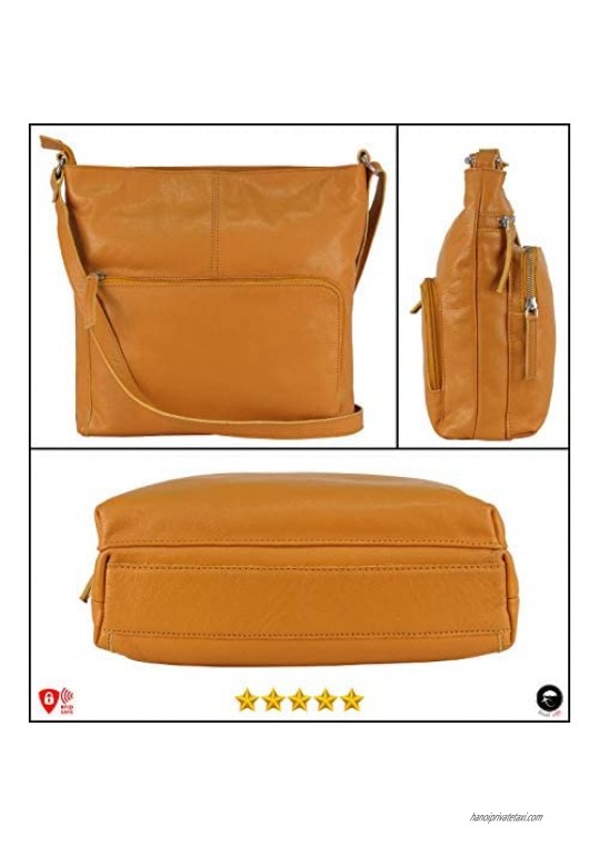 Mou Meraki Genuine Leather Crossbody Purse and Handbags - Crossover Bag Over the Shoulder Women