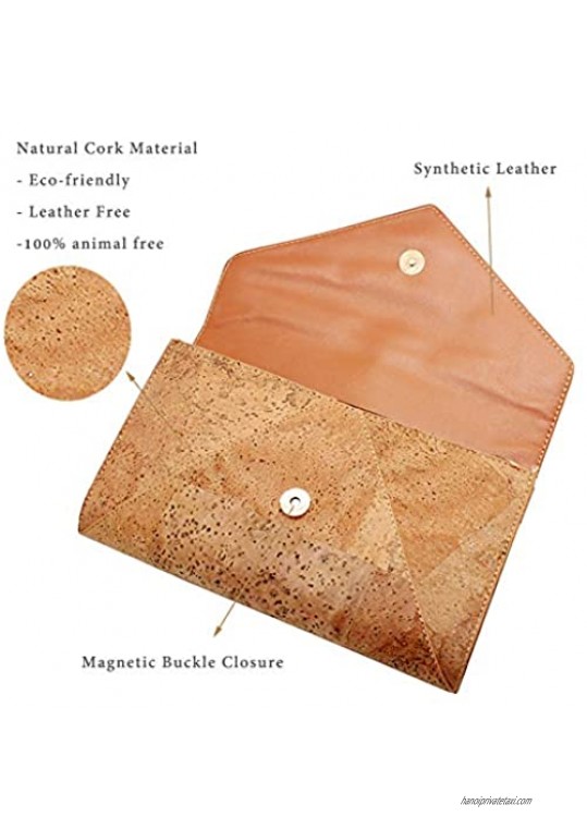 Natural Cork Crossbody Bag Boshiho Women Vegan Handbag Cork Clutch Wallet