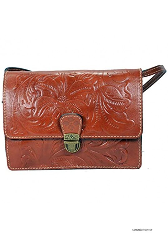 Patricia Nash Tooled FLORENCE LANZA Leather Crossbody Bag