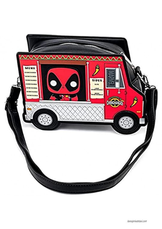 Pop By Loungefly Marvel Deadpool 30th Anniversary Chimichangas Food Truck Crossbody Bag