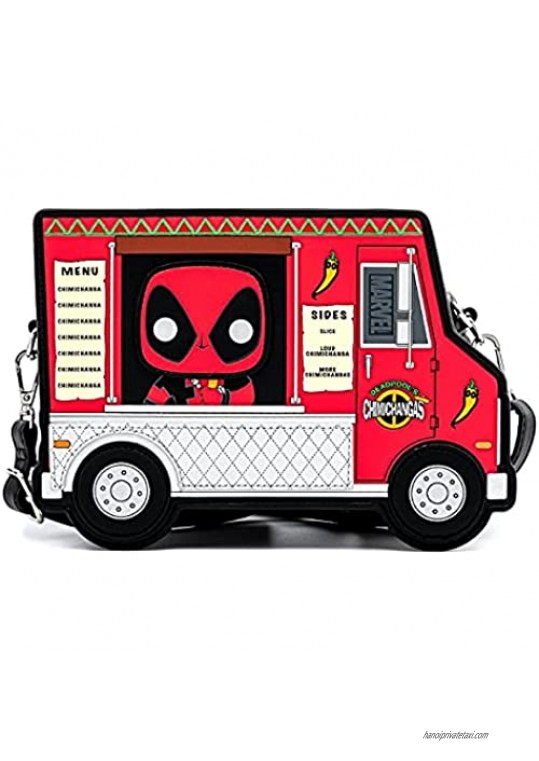 Pop By Loungefly Marvel Deadpool 30th Anniversary Chimichangas Food Truck Crossbody Bag