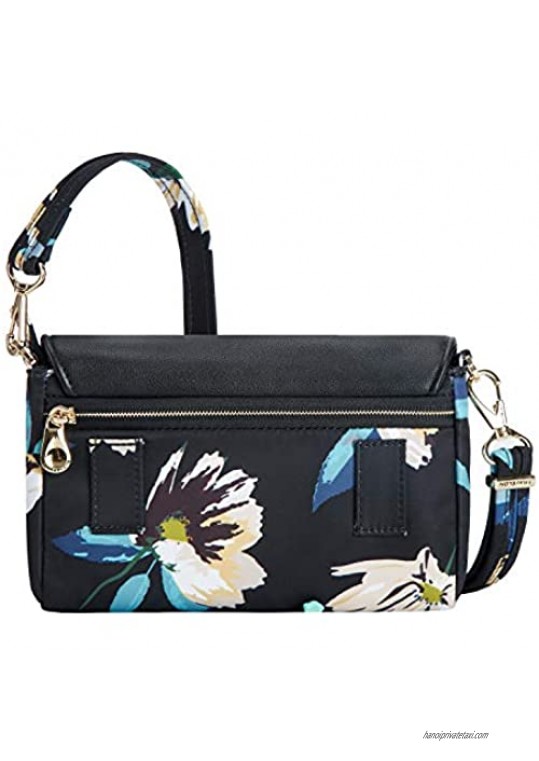 Travelon Addison-Anti-Theft-Convertible Crossbody/Belt Bag-Midnight Floral One Size