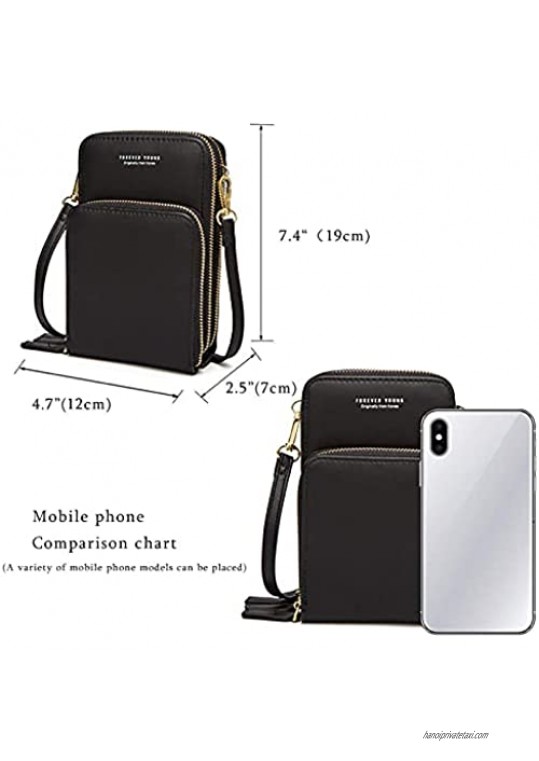 Women Small Crossbody Phone Bag Mini Shoulder Handbags Cellphone Wallet Purse with Credit Card Slots