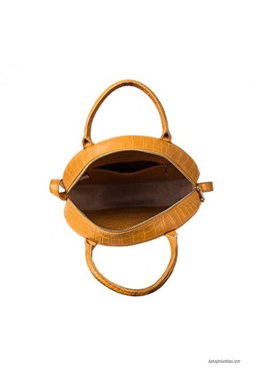 Canteen Purse Circle Crossbody Bag for Women Big Round Handbag Satchel by The Lovely Tote Co.