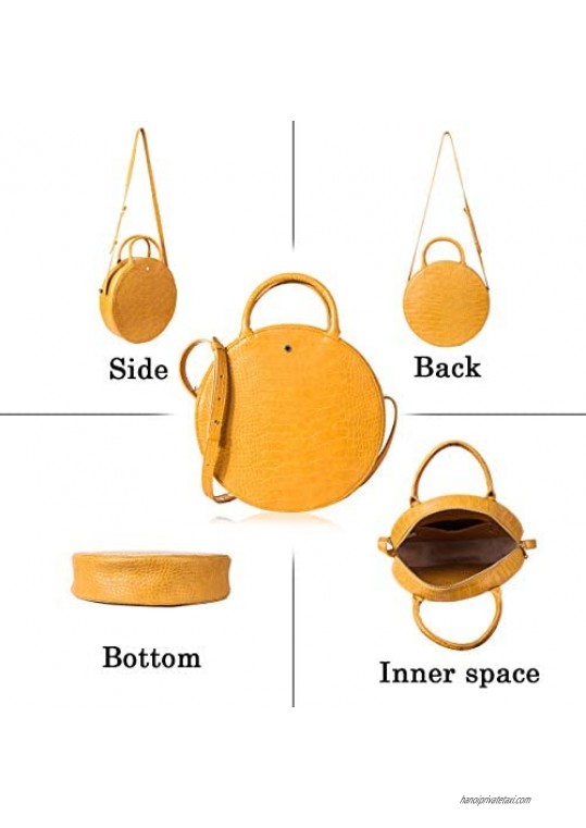 Canteen Purse Circle Crossbody Bag for Women Big Round Handbag Satchel by The Lovely Tote Co.