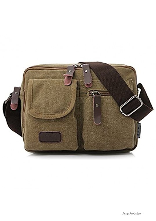 Collsants Small Vintage Canvas Crossbody Purse Travel Shoulder Bags Messenger Satchel Bag