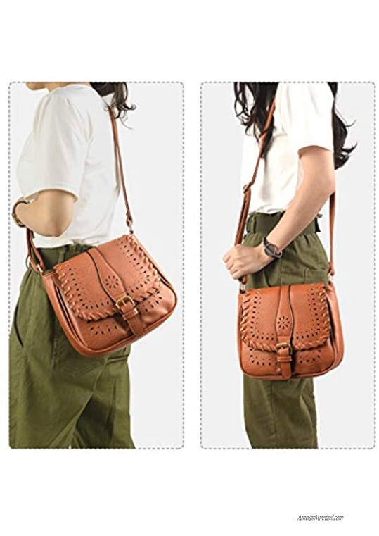 Forestfish Ladies' Vintage Hollow Crossbody Bag Shoulder Bag Purse with Adjustable Shoulder Strape