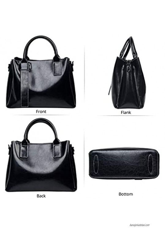 Genuine Leather Satchel Purses and Handbags for Women Shoulder Tote Bags Top Handle Handbags