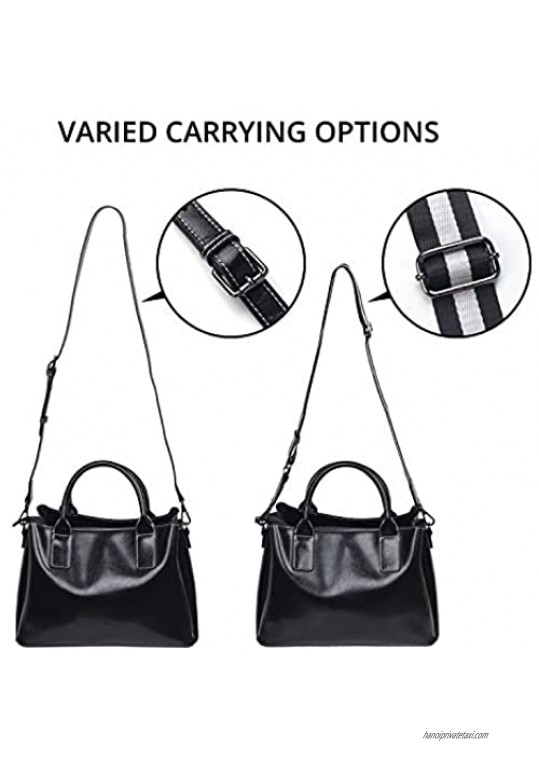 Genuine Leather Satchel Purses and Handbags for Women Shoulder Tote Bags Top Handle Handbags