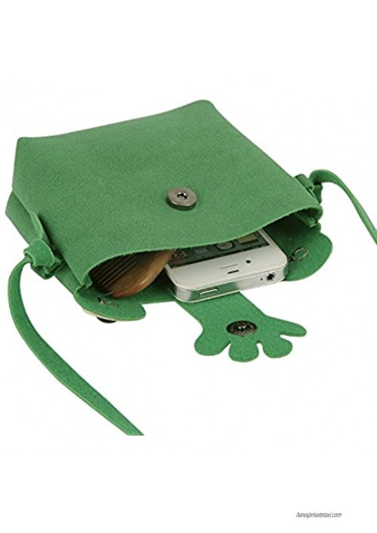 Girls Cute Frog Mini Crossbody Wallet PU Leather Animal Satchel Shoulder Purse Bag