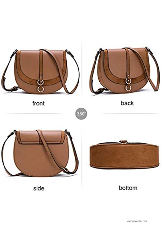 GLITZALL Crossbody Bags for Women Small Saddle Purse Satchel Bag Vegan Leather Shoulder Handbags
