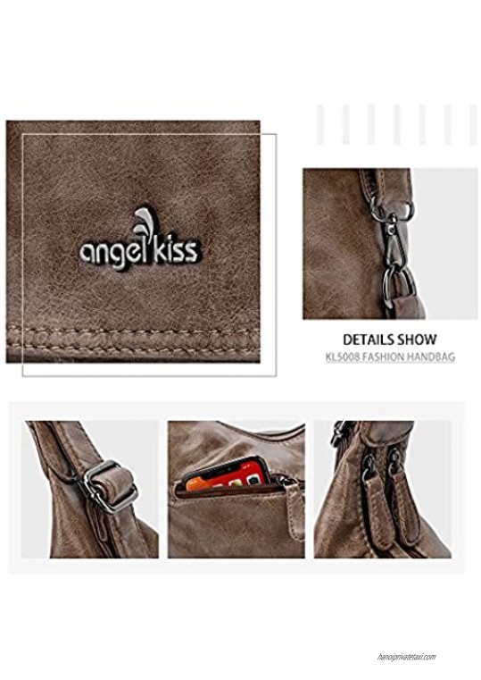 Handbags for Women Angel Kiss Hobo Bag Faux Leather Crossbady Shoulder Bag Carry Purses and Handbags Casual Tote