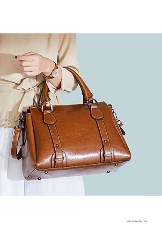 Iswee Women Handbags Tote Office Shoulder Bag Vintage Medium Satchel Work Purse