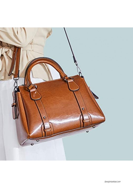 Iswee Women Handbags Tote Office Shoulder Bag Vintage Medium Satchel Work Purse