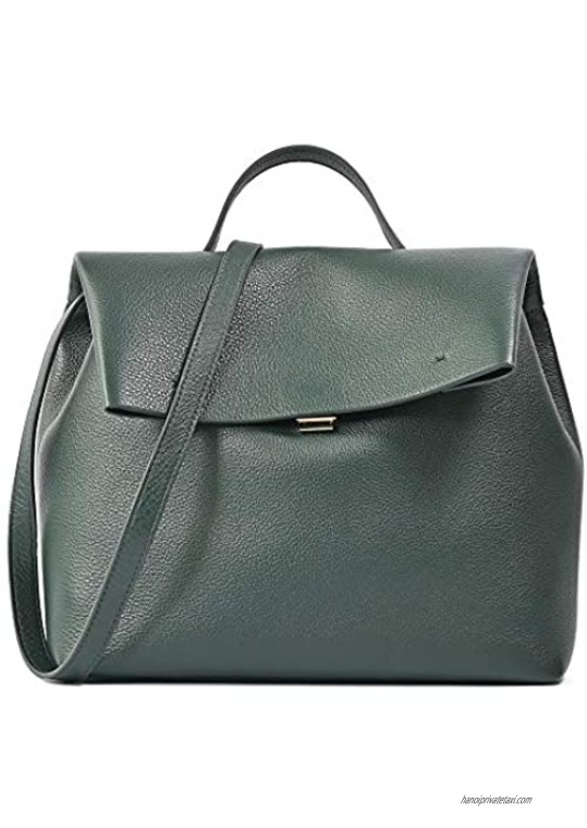 KZNI Genuine Leather Satchel Handbags Purses and Handbags for Women Shoulder Crossbody Bags with Long Strap Detachable