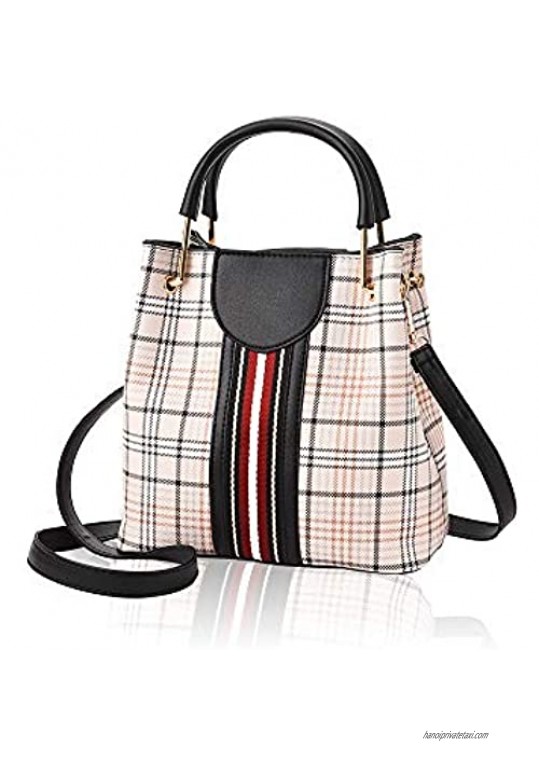 MICKORS Small Crossbody Bags Purses and Shoulder Handbags for Women Top Handle Satchel Ladies Tote Bags with Vertical Stripes