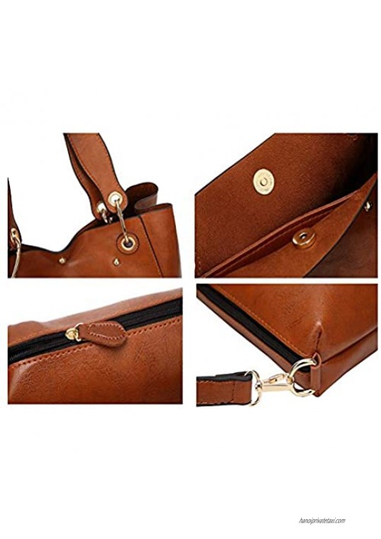 Molodo Womens Satchel Hobo Top Handle Tote Leather Handbag Designer Shoulder Purse Bucket Crossbody Bag