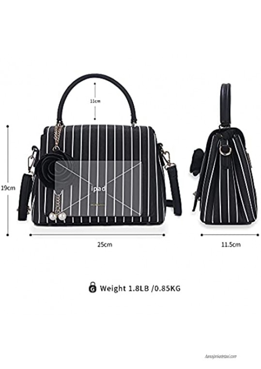 Multiple Pockets Handbag for Women Fashion Ladies PU Top Handle Satchel Shoulder Tote Bags Purse