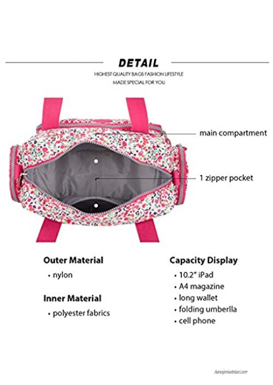 Nylon Top Handle Satchel Multi Pocket Crossbody Bags for Women and Waterproof Nurse Messenger Purse with Adjustable Strap