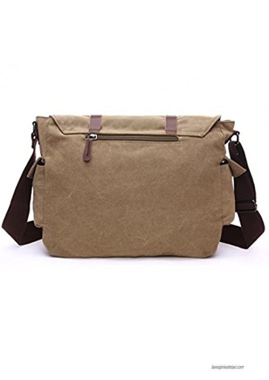 Queenie - Vintage Satchel Unisex Canvas Bag Cross Body Backpack Sling Rucksack Shoulder Bag Tote for Gym Travel Work (8168 Khaki)