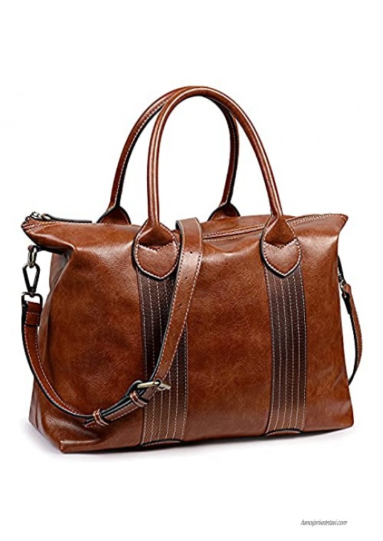 S-ZONE Women Top Handle Satchels Handbags Soft Work Shoulder Purse Crossbody Bag Faux Leather