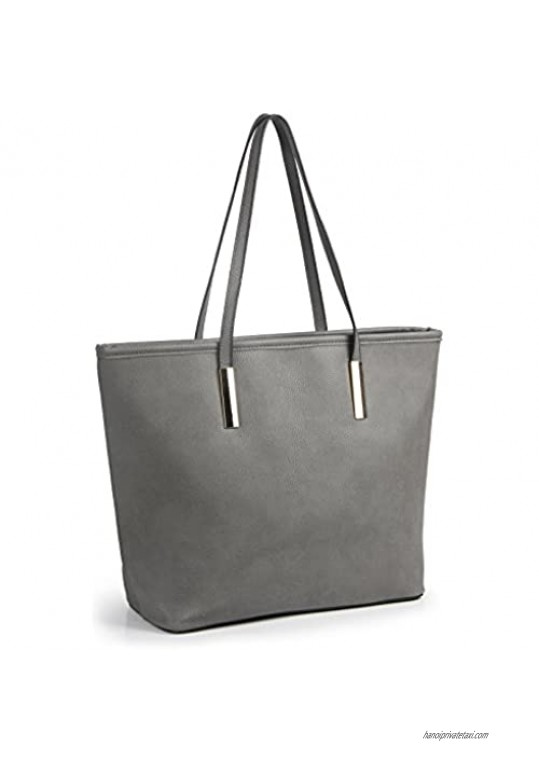 Simple Solid Color Pu Leather Top Handle Satchel Handbags for Women Shoulder Bags