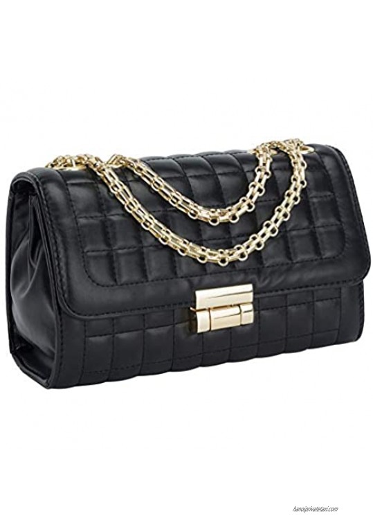 Women's Classic PU Leather Crossbody Purse Shoulder Bags Golden Chain Satchel Handbags
