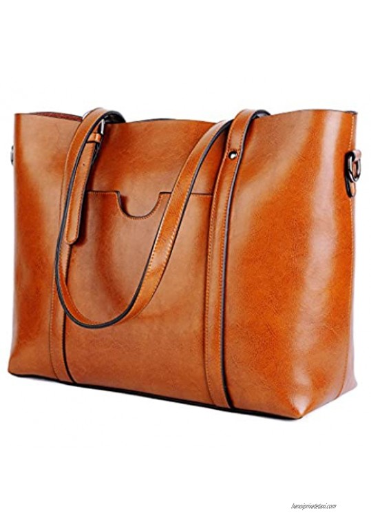 YALUXE Leather Shouldr Bag for Women Satchel Purses and Handbags Top Handle Tote Vintage Style Work