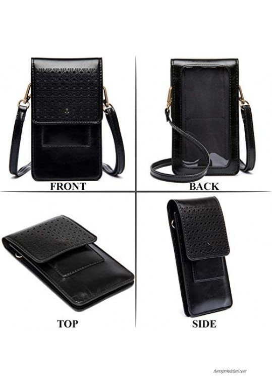 2021 Updated Version Cell Phone Purse with Shoulder Strap Clear Window Touch Screen Purse Crossbody Shoulder Bag