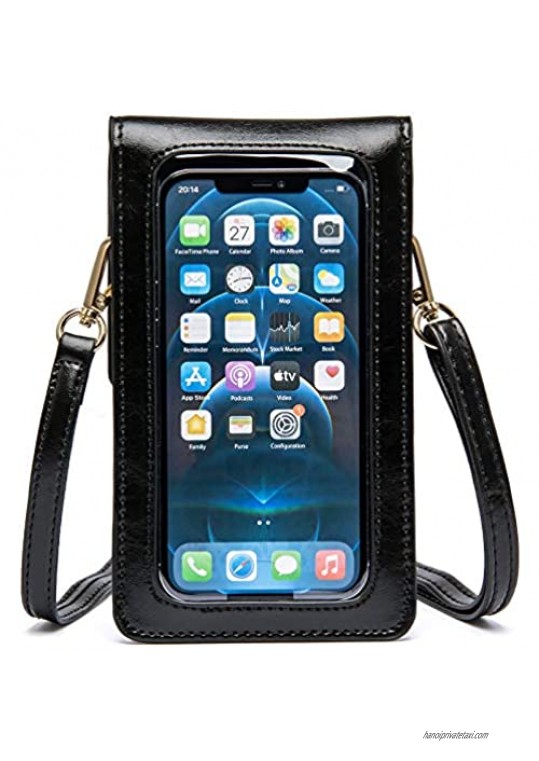 2021 Updated Version Cell Phone Purse with Shoulder Strap  Clear Window Touch Screen Purse Crossbody Shoulder Bag