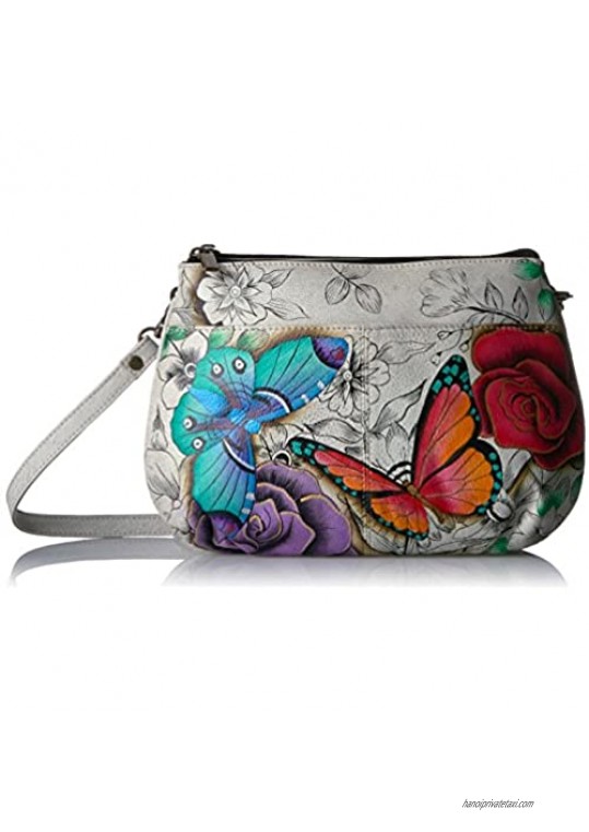 Anuschka Anna by Handpainted Small Multi Compartment X-Body Floral Paradise