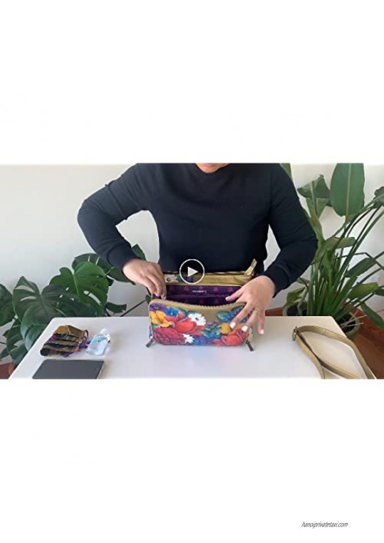 Anuschka Women’s Genuine Leather Shoulder Organiser - Hand Painted Exterior