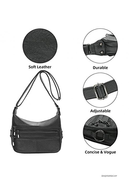 Aonet Multi Pockets Purses for Women Large Capacity Womens Shoulder Bag Crossbody Purses Travel Bag and Handbags