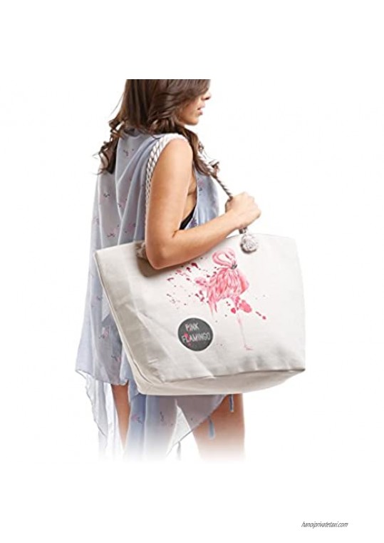 by you Women Summer Large Beach Tote Bag Travel Tote Bag Zipper Closure Shoulder Bag
