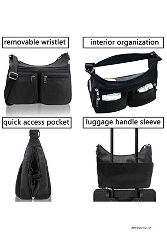 Crossbody Bags for Women Waterproof Everywhere Shoulder Bag with Adjustable Strap Lightweight Nylon Purse