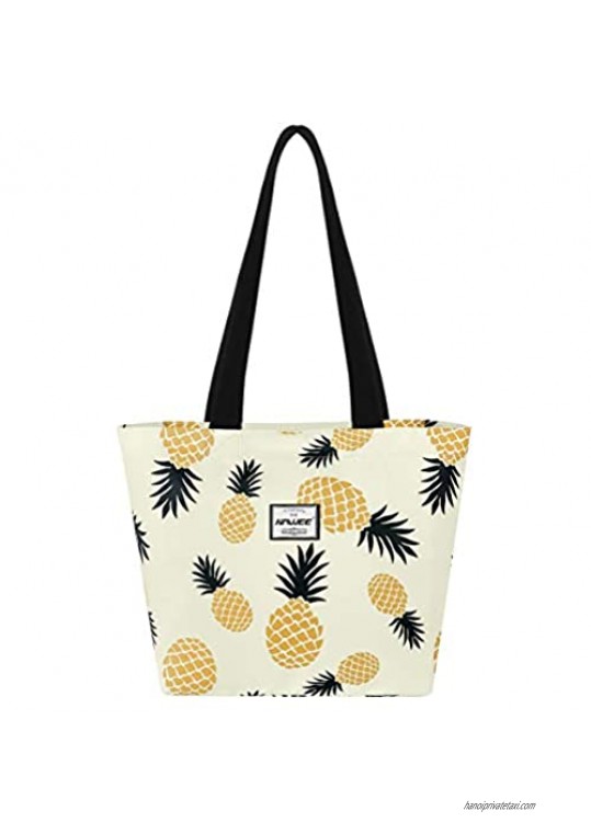 HAWEE Waterproof Pineapple Tote Bag for Women with Zipper Inside Pocket Heavy Duty Casual Shoulder Cloth Handbag  Pineapple