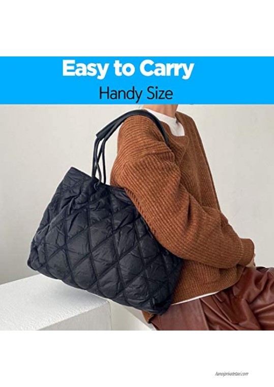 Lightweight Tote bag for Women Fits anywhere Soft Quilted Padding Shoulder Bag