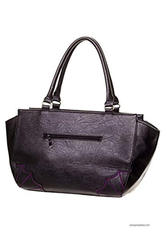 Lost Queen Women's Bats Handbag Dark Gothic Purse Alternative Shoulder Bag